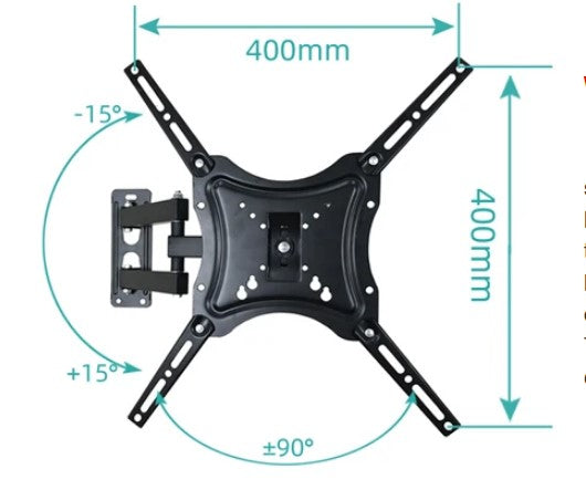 CTG 117B-2 Swivel Tv Wall Mount 14"-55"Cold Rolled Steel TILT UPTO 15 ~ +15 Degree