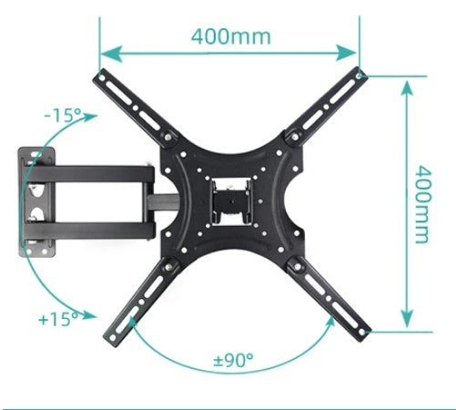 CTG X-400 Full motion Tv Wall Mount 32"- 55"Cold Rolled SteelTILT UPTO 15 ~ +15 Degree