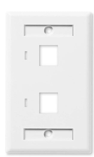 CTG Wall Plate Two ports 120*80mm, White.