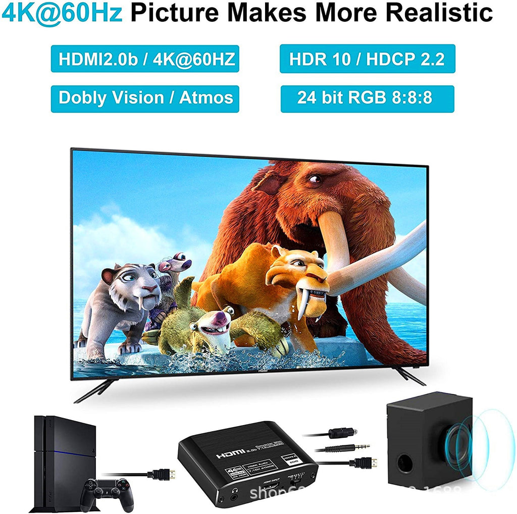 HDMI2.0b To HDMI2.0b + HDMI Audio7.1 HDCP2.2 4k 60HZ