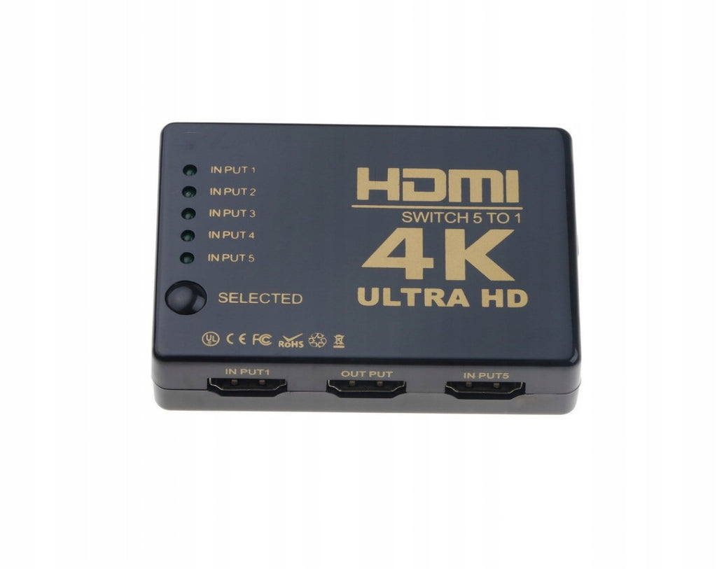 HDMI 5 Port Auto Switch with Remote 5 input to 1 input