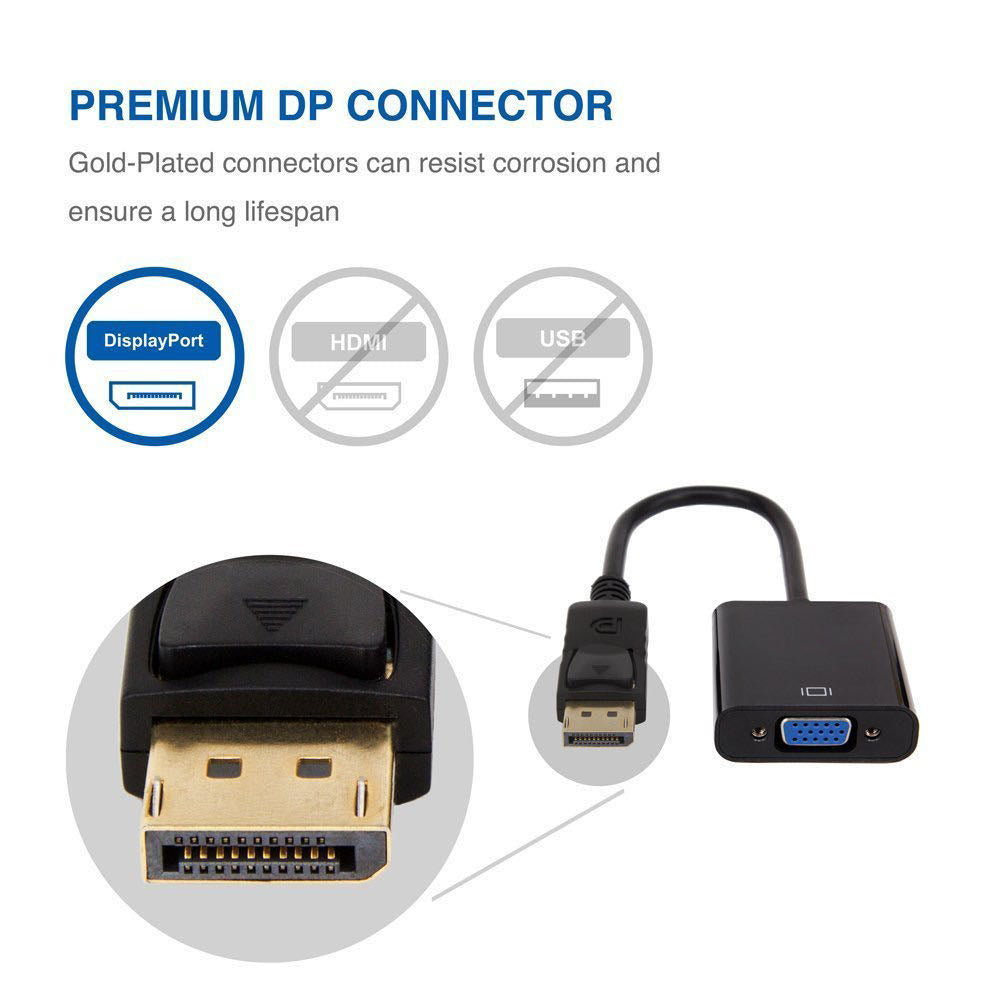 CTG Display Port Male to VGA 1080P Female Converter Adapter