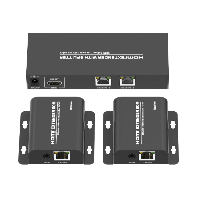 HDMI 2 Way Over Single Cat5e 6 Splitter