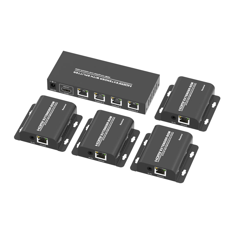 3D Full HD 1080P HDMI 4 Way Over Single Cat5e 6 Splitter