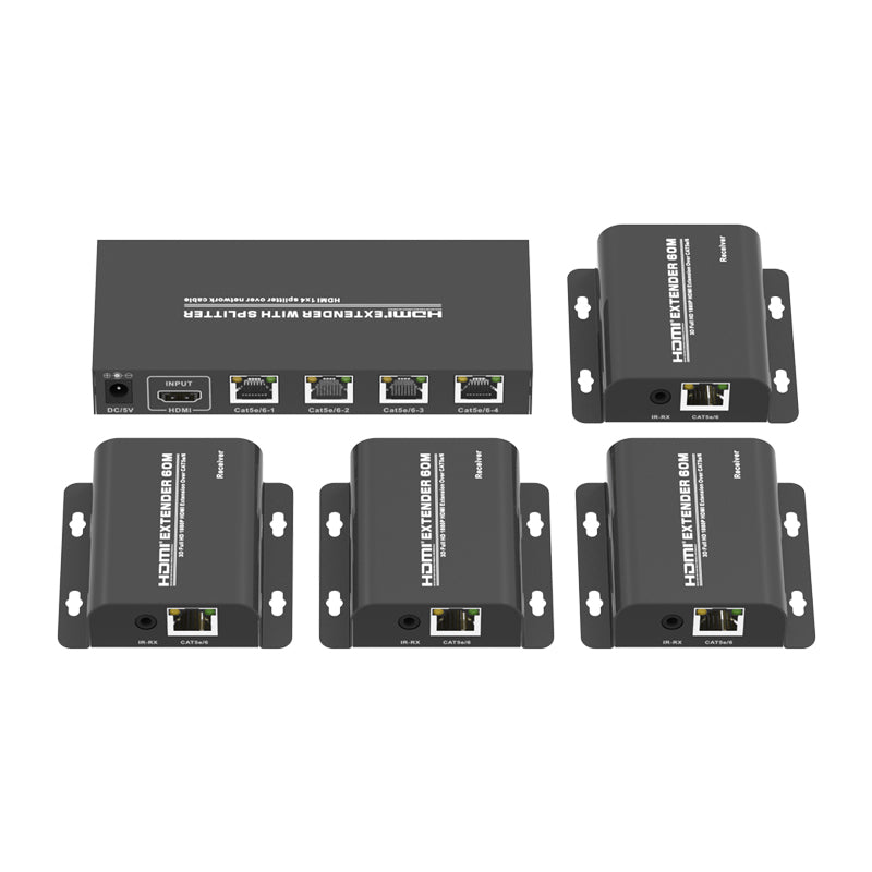 3D Full HD 1080P HDMI 4 Way Over Single Cat5e 6 Splitter