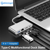 USB-C 4 in 1 Multiport HUB 4K HDMI output, USB 3.0, 100W PD Charging & Gigabit Ethernet, Compatible with Mac, Windows and all other USB-C Devices, Phones etc.