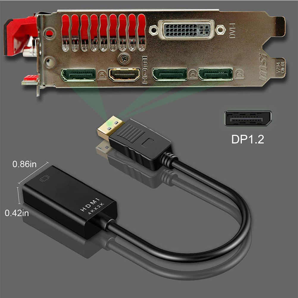 4K DP Displayport to HDMI Female Adapter Cab