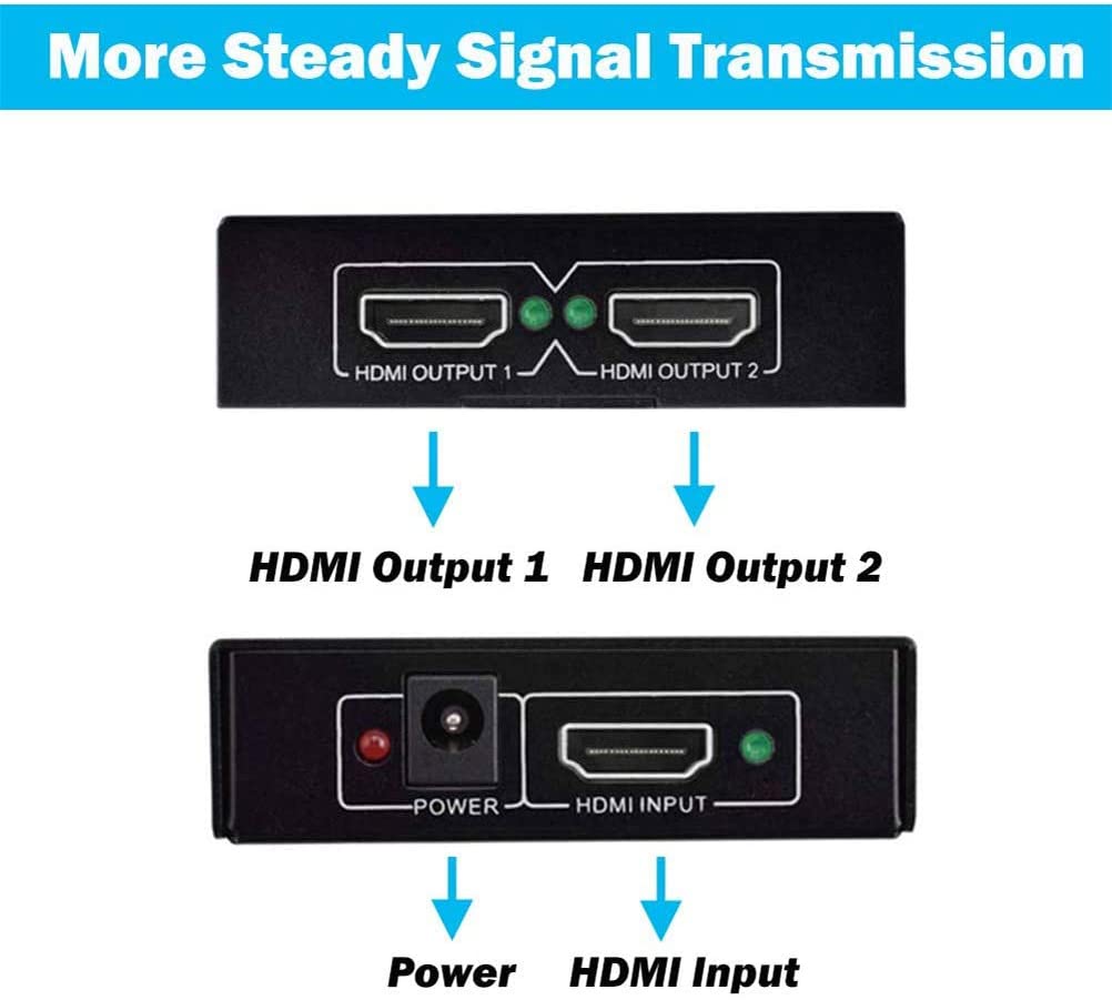 2 Port HDMI Splitter HUB Full HD 4K 1080P 30Hz