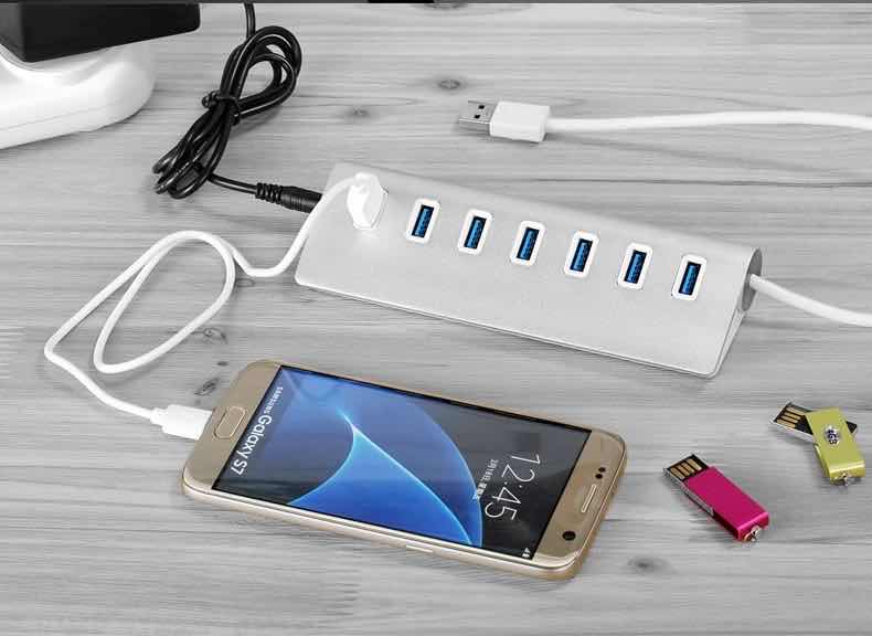 7 Ports USB 3.0 Hub - Triangle Aluminum Alloy